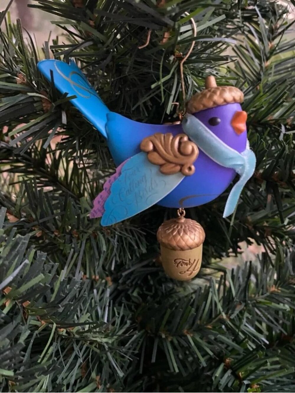 Hallmark 2014 4 Four Calling Birds 12 Days of Christmas bird ornament